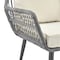 Manhattan Comfort Portofino Rope Wicker 4-Piece Patio Conversation Set with Cushions in Cream OD-CV019-CR - alternate 2